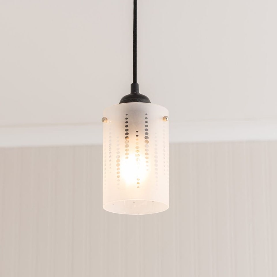 image 1 of ValueLights Elsie Frosted Glass Spotted Ceiling Small Shade