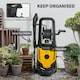 image 6 of Outsunny 2200W Power Washer 170 Bar Pressure with Adjustable Nozzle | Yellow | Yellow | 32W x 32D x 80H cm