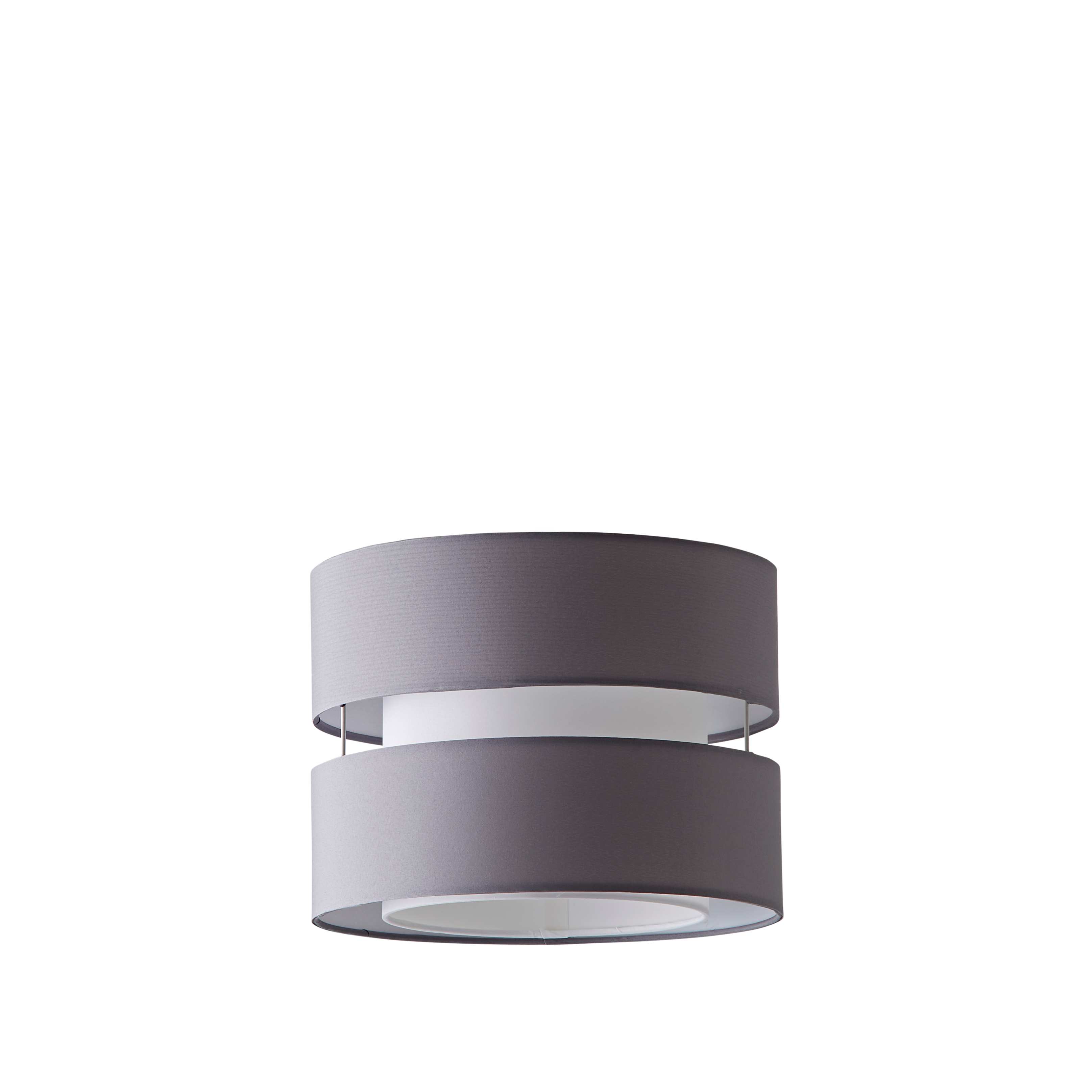 ValueLights Sophia Small 26cm Drum Easy Fit Ceiling Pendant Light Lamp Shade in Grey | Size: 10 inches