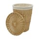 image 3 of JVL Hand Woven Acacia Round Laundry Willow Basket with Lid, Honey Finish Brown
