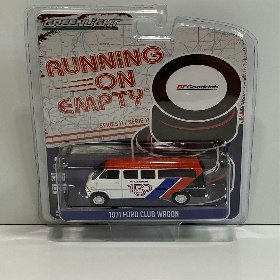 image 1 of 1971 Ford Club Wagon BTGoodrich 150 Years 1:64 Scale Greenlight 41110C