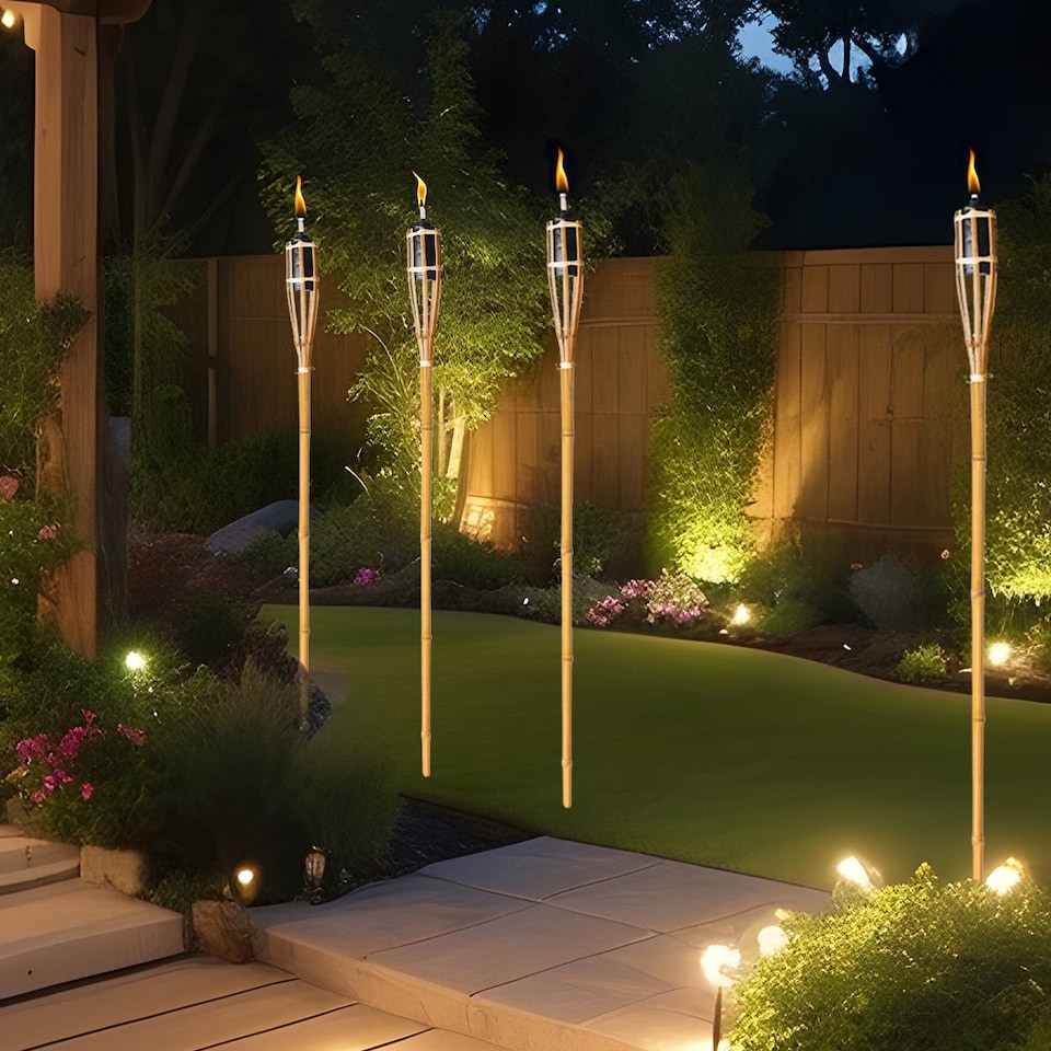image 1 of Natural Bamboo Garden Torch 60cm - Pack of 10
