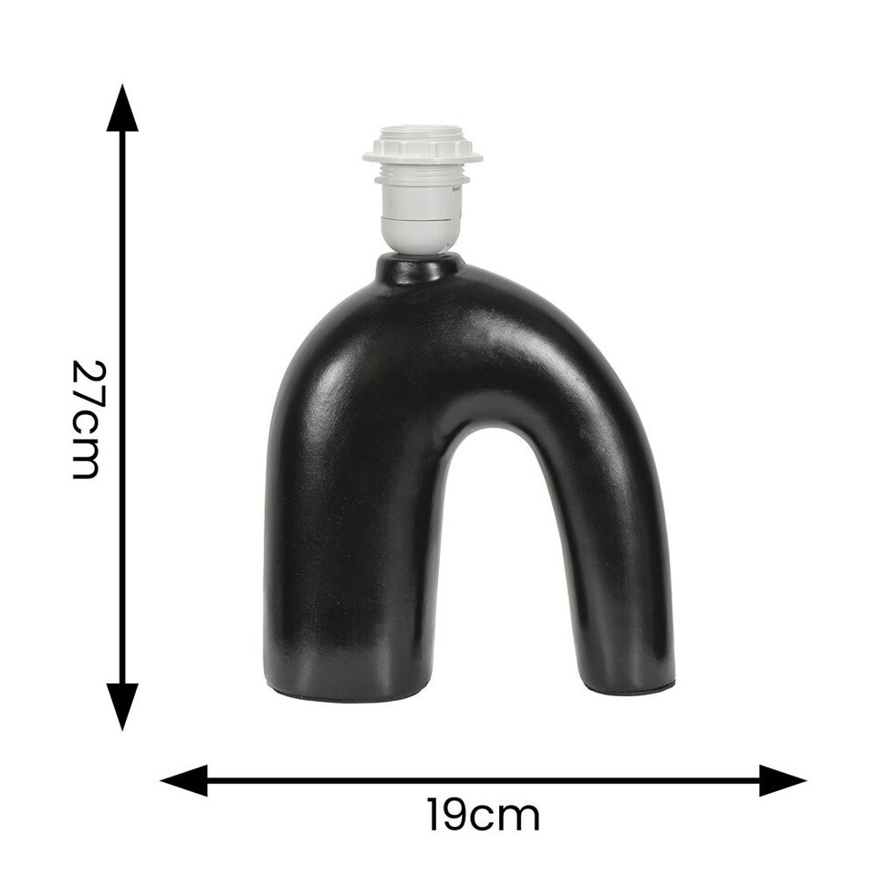 image 1 of ValueLights Lia Black Arch Abstract Ceramic Table Lamp Base Black