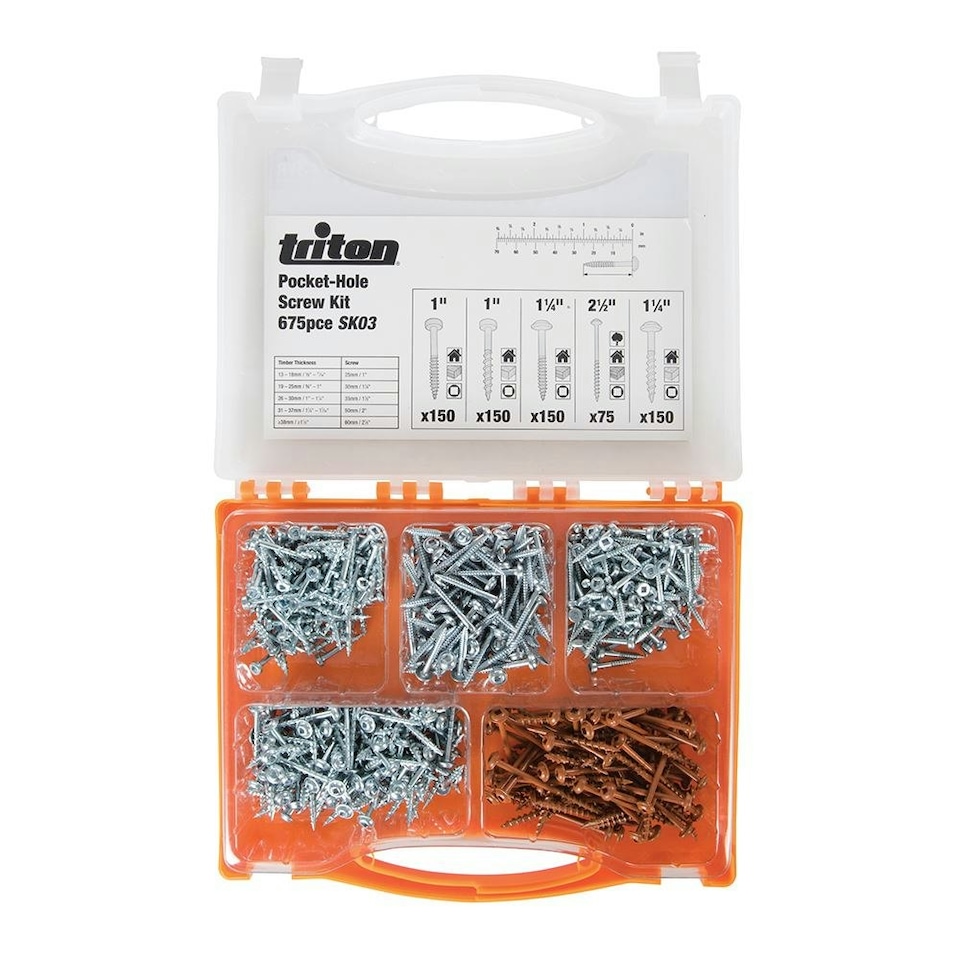 image 1 of Triton - Pocket-Hole Screw Kit 675pce - SK03