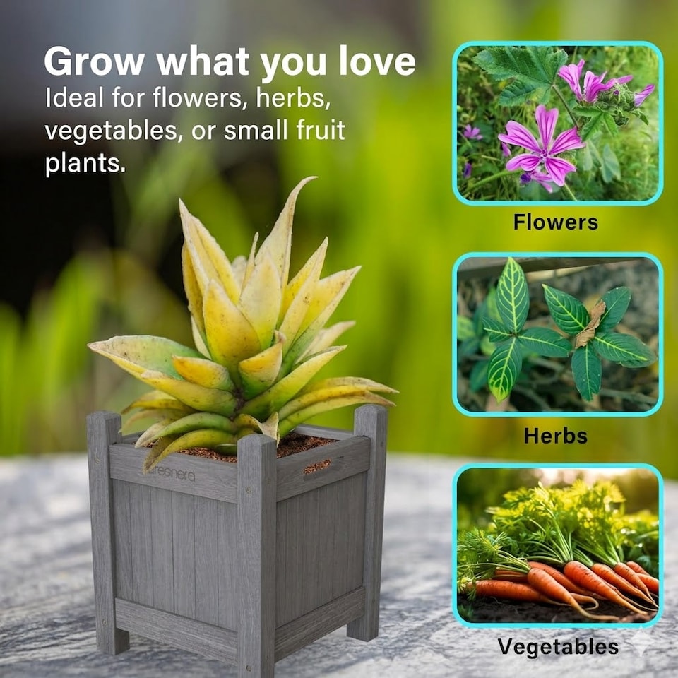 image 1 of Wooden Planter Rectangle Modern Pot Flower Bed Outdoor Garden - Large | Multi