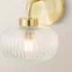 image 5 of ValueLights Amaia Gold IP44 Clear Ribbed Glass Wall Light & Bulbs | Gold