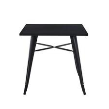 Garden Bar Table - Metal - L80 x W50 x H76 cm - Black Black