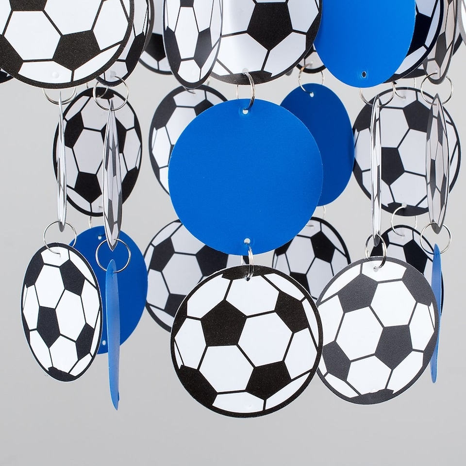 image 1 of ValueLights Children's Blue And White Football Pendant Shade | Blue