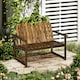 image 2 of Outsunny Wooden Bench for Two People, Patio Loveseat Chair w/ Slatted Backrest