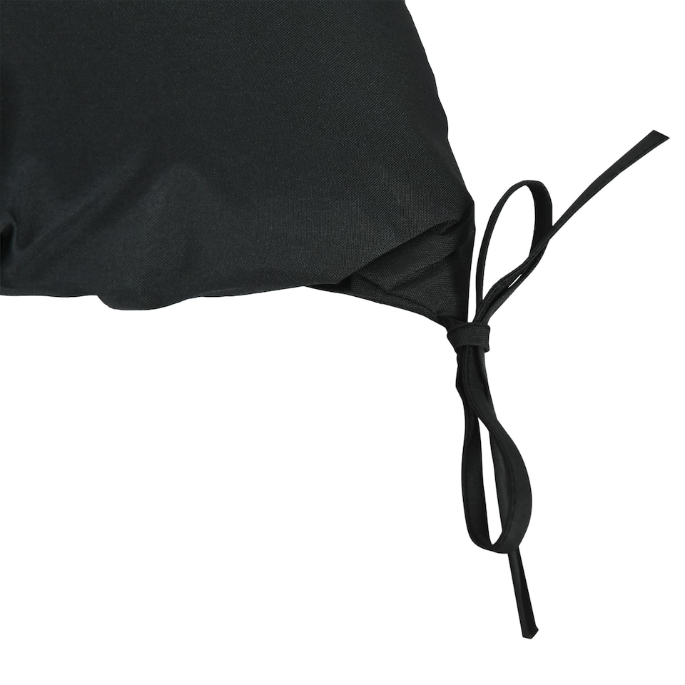 image 1 of Outsunny 2 Seater Garden Bench Cushion Outdoor Seat Pad with Ties | Black | Black | 1