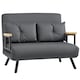 image 9 of HOMCOM Click Clack 2 Seater Sofa Bed for Living Room, Guest Room, Dark Grey Grey | grey