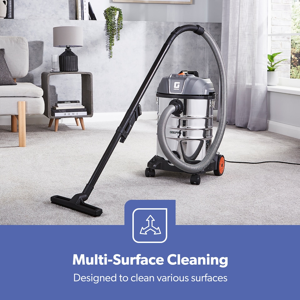 image 1 of GEEPAS 30L Wet & Dry Drum Vacuum Cleaner,  1400W