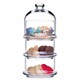 image 10 of 3 Tier Glass Cookie Jar Display Container with Dome Lid Sweets Biscuits