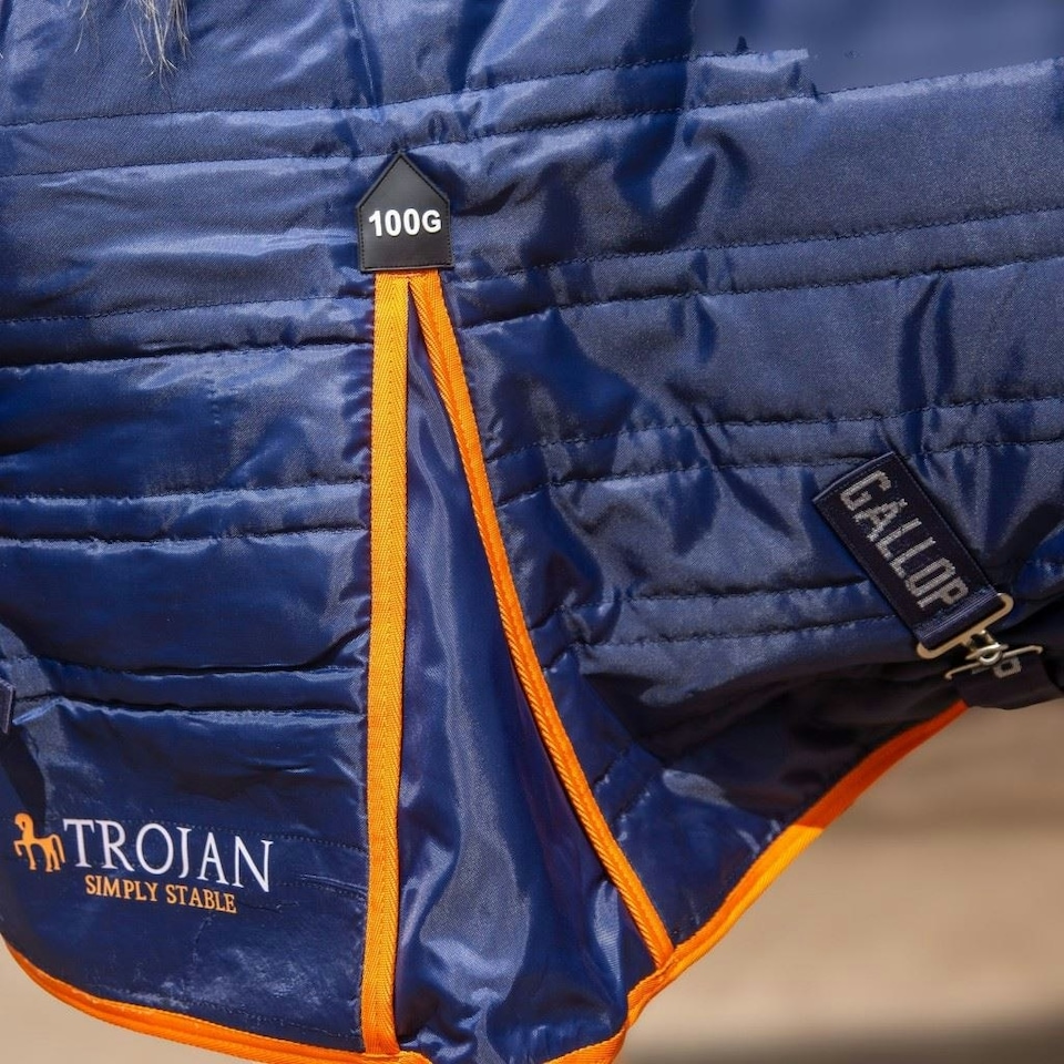 image 1 of Gallop Equestrian Trojan 100G Stable Rug Blue | Size: 5ft 9
Colour: Navy