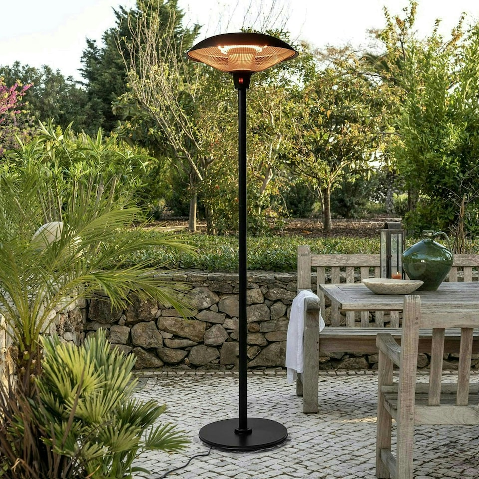 image 1 of Free Standing Halogen Patio Heater Black 2.1kW IP44