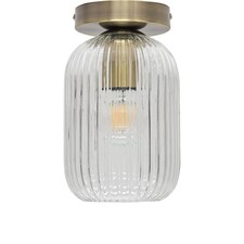 Batley - Clear Ribbed Glass Antique Brass Ceiling Light Fitting