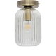 image 1 of Batley - Clear Ribbed Glass Antique Brass Ceiling Light Fitting