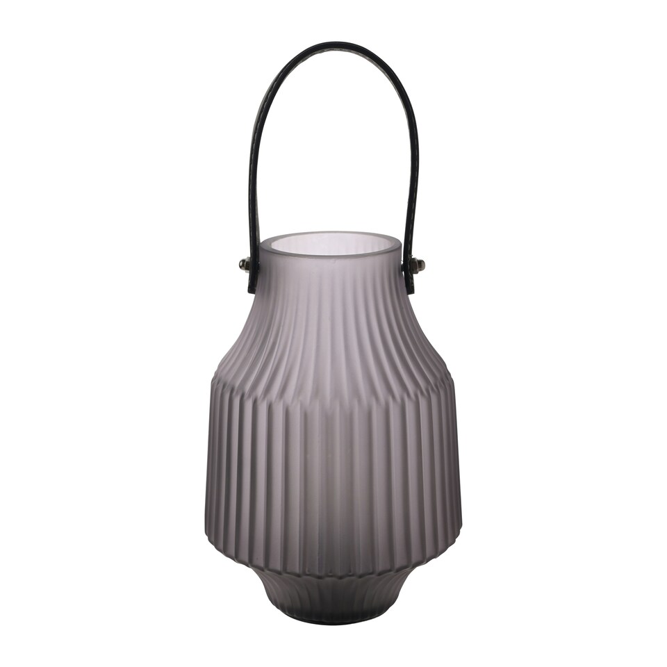 image 1 of Hestia Battery Operated Portable Lantern Frosted Grey