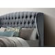 image 5 of 5ft King Size Velvet grey ottoman fabric upholstered buttoned storage gas lift up bed frame. Front lift up underbed storeage bed frame