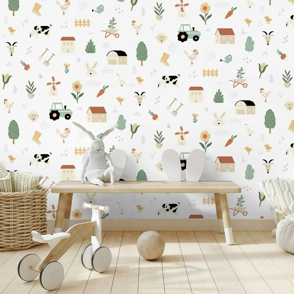 image 1 of Muriva My Kingdom Country Farm Wallpaper - Multicoloured - 10m x 53cm Multi