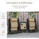 image 6 of Outsunny Folding Zero Gravity Chairs, 3 Pieces Adjustable Sun Lounger and Table Set with Cup Holder and Headrest, Patio Bistro Set with Reclining Garden Chairs for Outdoor, Beige