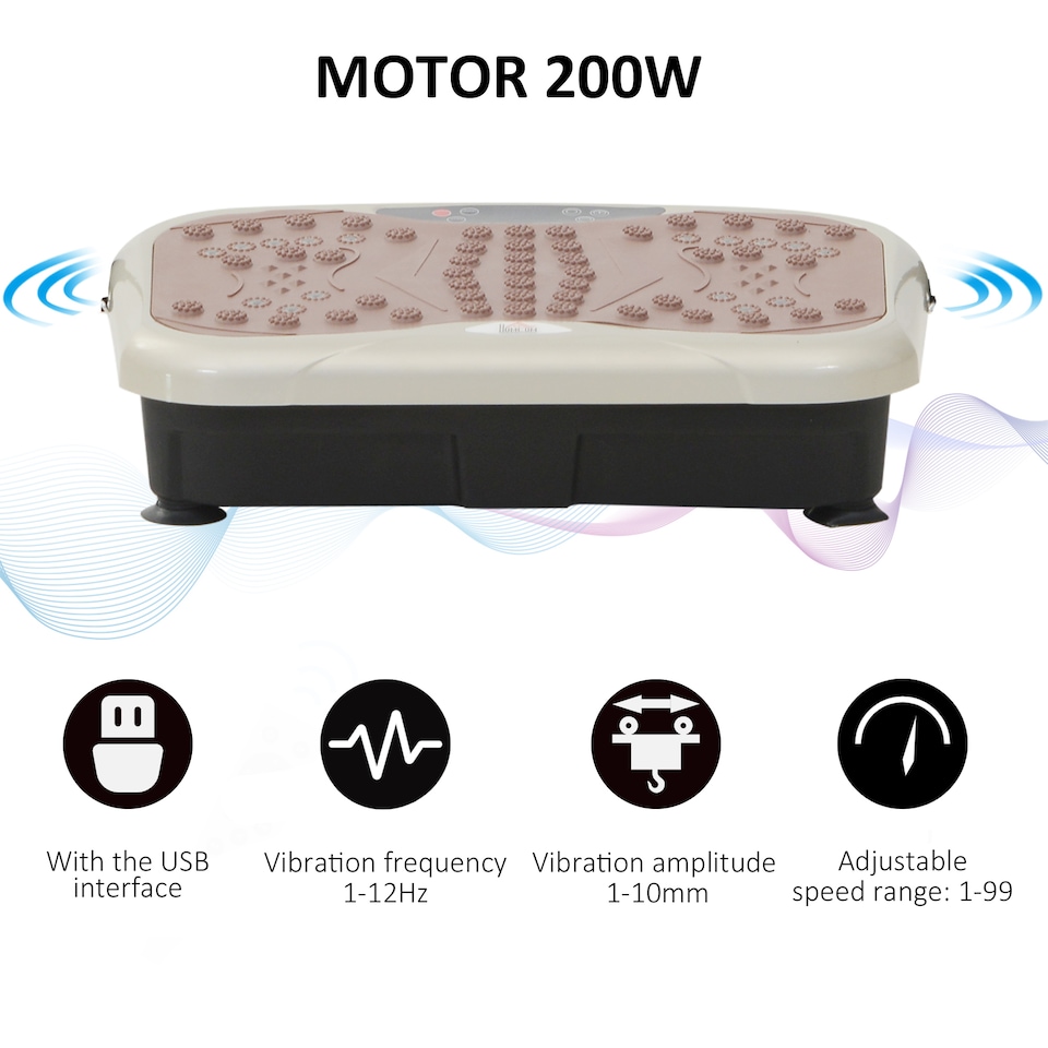 image 1 of HOMCOM Vibration Plate Machine Fitness Body Shaper Slim Trainer Home
