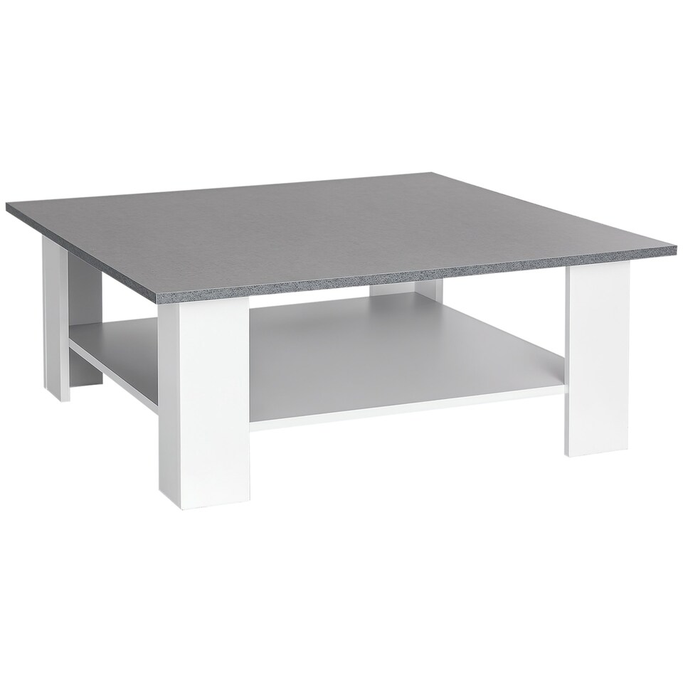 image 1 of HOMCOM Vintage Coffee Table Square 2 Tier Side End Desk Indoor Living Room