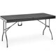 image 5 of 5Ft Rattan Effect Garden Folding Table and Chairs Garden Set - Black | Black | 5