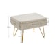 image 2 of Living and Home Rectangle Upholstered Storage Ottoman Vanity Stool Cream