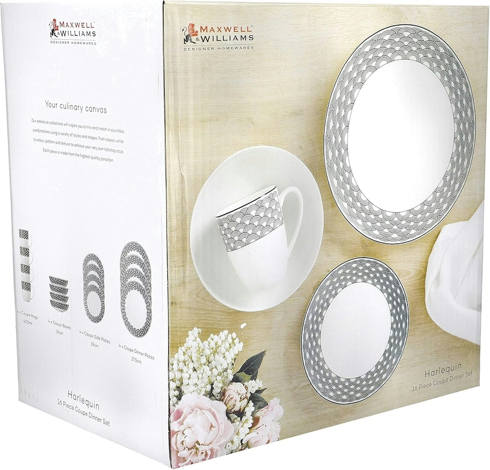 image 1 of Maxwell & Williams Dinner Set Mixed Porcelain 16 Piece