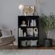 image 8 of 3-Tier Bookcase Shelving Storage Unit- 90x60x29cm Black | Unit Colour: Black
