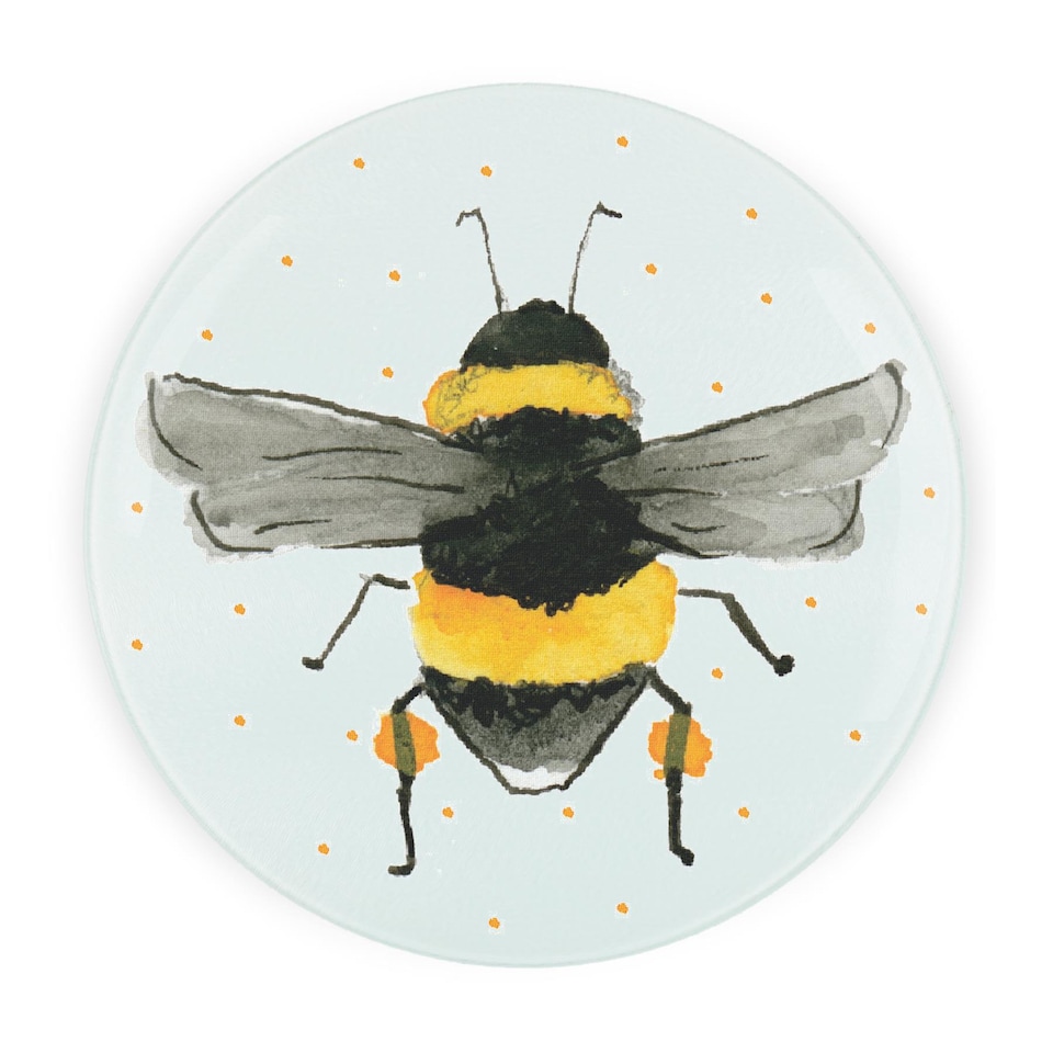 image 1 of Big Bee Round Worktop Protector - Textured Glass Chopping Board