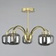 image 4 of BHS Lyna 5 Light Flush Ceiling Light, Satin Brass