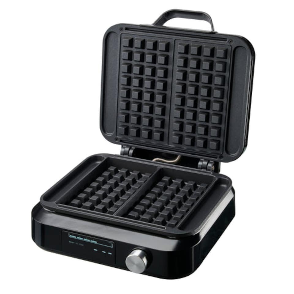 image 1 of Cooks Professional Digital Dual Waffle Maker Iron Machine with Non-Stick Plates, Adjustable Temperature & Spatula - 1500W