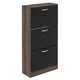 image 1 of Vida Designs 3 Drawer Shoe Cabinet Shoe Rack Storage Cupboard, Walnut & Black