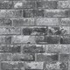 image 1 of Grandeco Brick Effect Vinyl Wallpaper - Slate Grey - One Size Grey