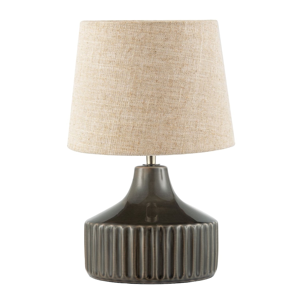 image 1 of Deep Forest Green Ceramic Gloss Lamp Base with Brass Lamp Holder