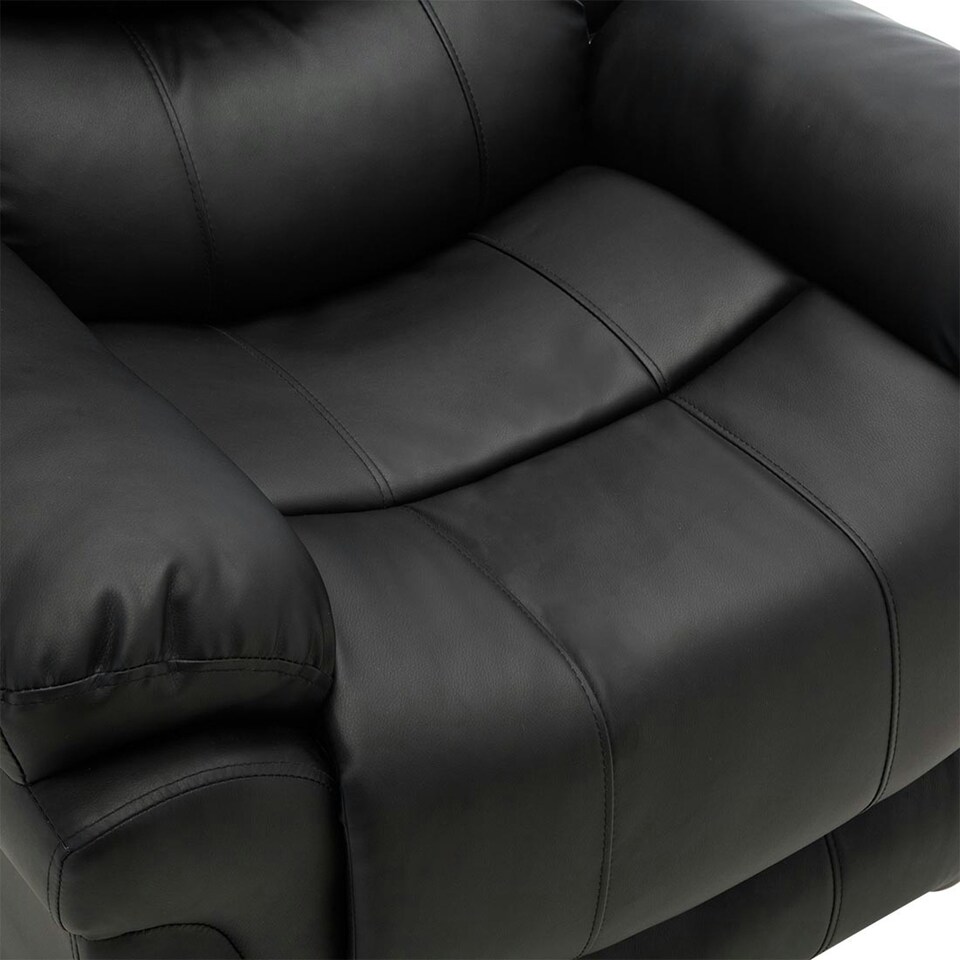 image 1 of Madison Dual Motor Electric Rise Recliner Bonded Leather Lift Chair (Black)
