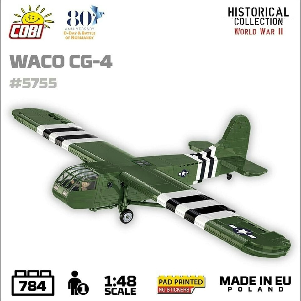 image 1 of Waco CG-4 brick glider model - COBI 5755- 784 bricks