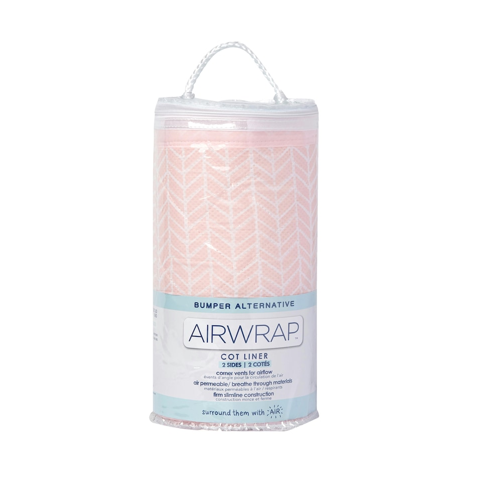 image 1 of Airwrap™ 2 Sided Cot Liner - Bumper Alternative, Soho Pink