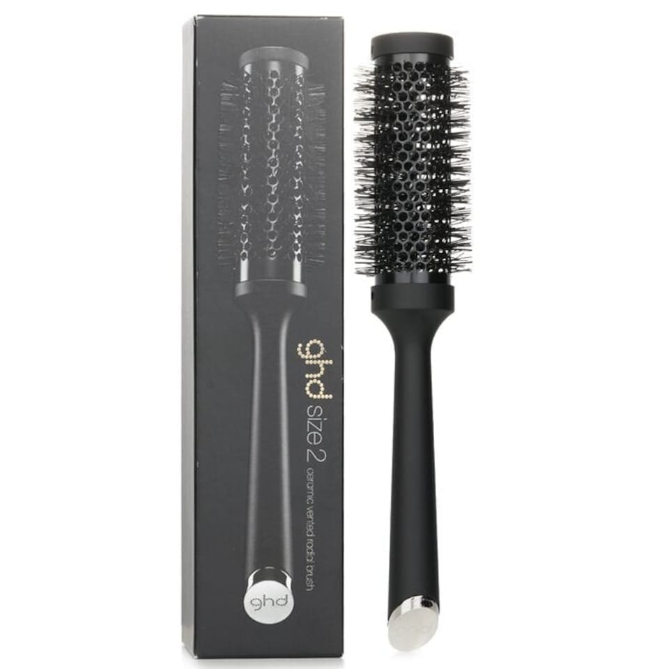 image 1 of Ceramic Vented Radial Brush Size 2 (35mm Barrel) Hair Brushes - # Black - 1pc