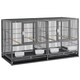 image 1 of Yaheetech 52.5 cm Tall Stackable Divided Wide Breeder Bird Cage Black