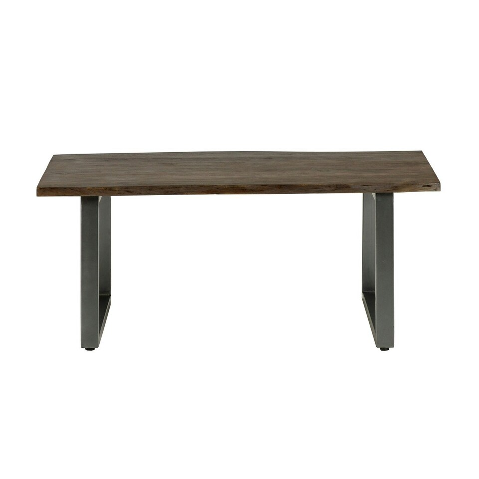 image 1 of Linden Live Edge Wood and Metal Coffee Table Brown