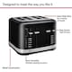 image 2 of KitchenAid Matte Black Manual Control 4 Slot Toaster | Black