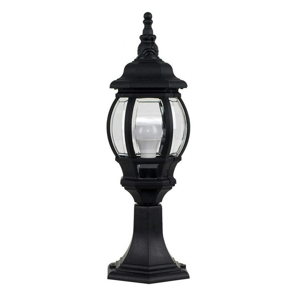 image 1 of ValueLights Black Windsor Outdoor Post Topper Light with 6W Warm White Bulb Black