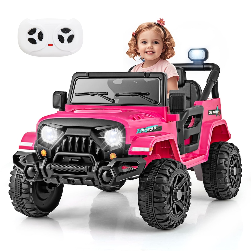 image 1 of COSTWAY 12V Kids Battery Powered Toy Vehicle Ride Pink
