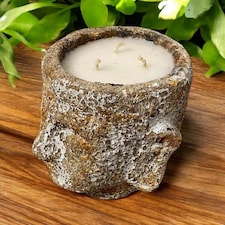 Outdoor Decorative Buddha Head Candle - L18 x W18 x H18 cm Brown