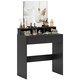 image 1 of HOMCOM Dressing Table with Mirror, Drawers, for Bedroom, Black Black