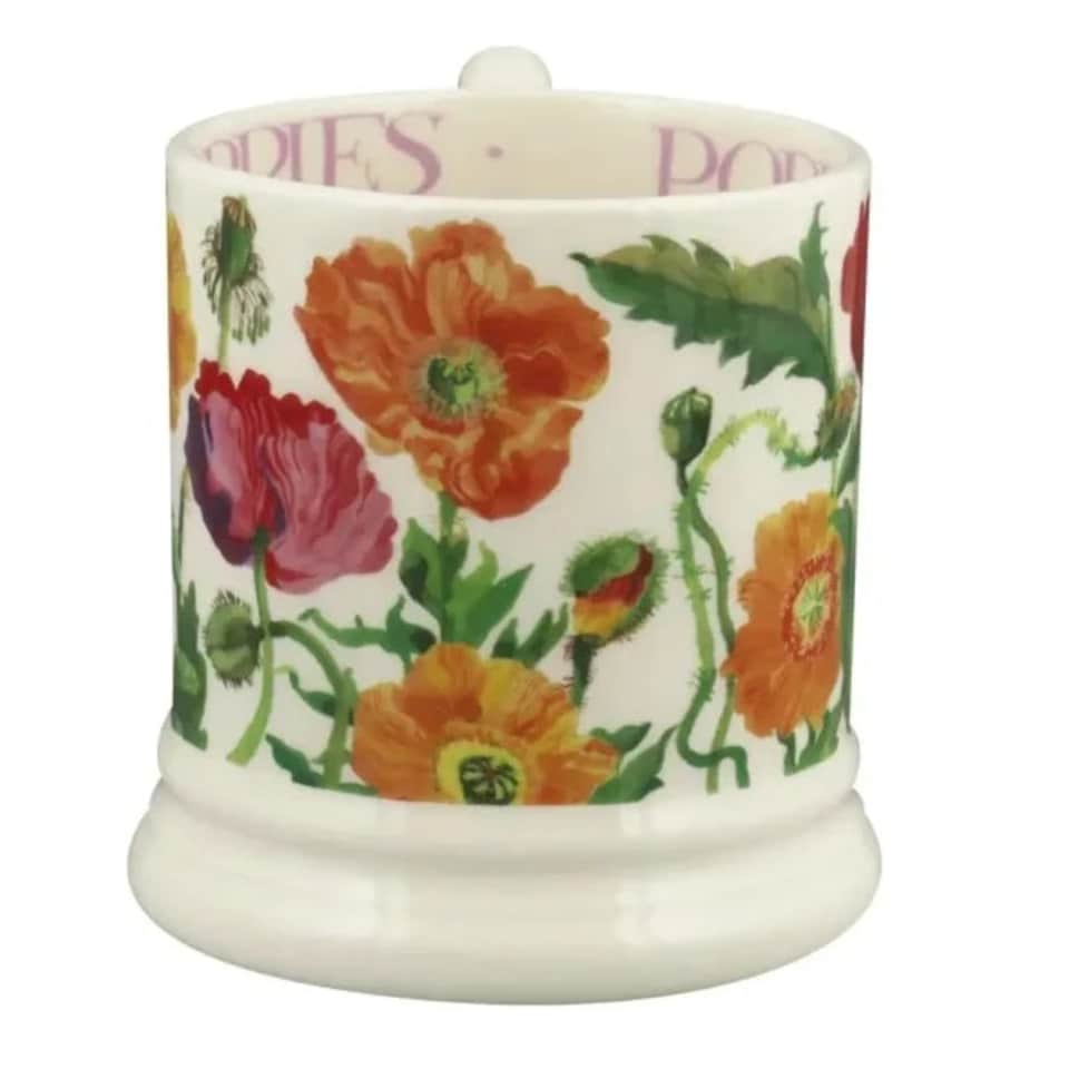 image 1 of Mug: 1 x 300ml Emma Bridgewater Poppy Half Pint Mug (2025 Design), Ceramic White