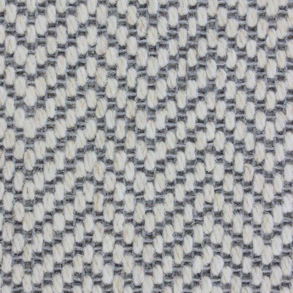 image 1 of Herringbone Dapple Wool Stair Runner with 100% Cotton Lt. Grey Border 60cm x 700cm